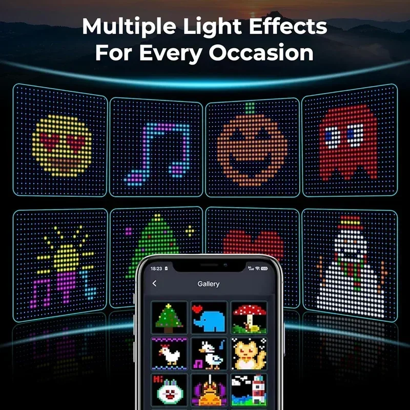 Smart Curtain Lights Bluetooth App Control RGB LED String Waterproof Fairy Light USB DIY Text Pattern Display Party Room Decor