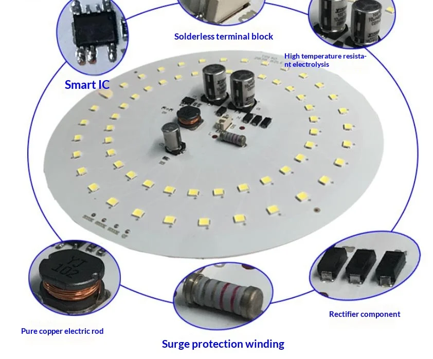1Pcs LED Panel Light AC220V Driver-Free 15W 18W 24W 40W 50W 60W For Ceiling Light Source Square Round PCB Board Panel Light