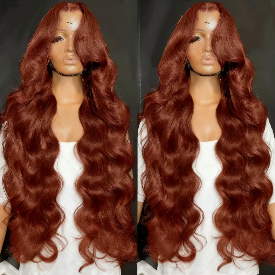 

Красновато-коричневый объемная волна 13X6 Парик фронта шнурка Человеческие волосы 30 36 дюймов Бразильский предварительно выщипанный 13x4 Парик фронтальной части шнурка Парики из человеческих волос