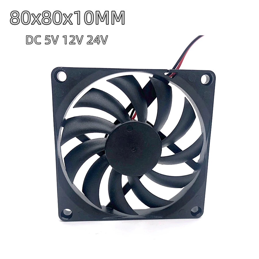 8010 80MM 80x80x10MM Cooling Fan DC 5V 12V 24V Ultra-thin Comptuter CPU Cooling Fan With Oil bearing Ball bearing 2pin 3pin USB