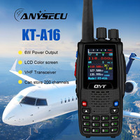 Anysecu AirBand Transmit VHF Walkie Talkie KT-A16 Tx108.000-136.999MHz Rx108.0000-136.999MHz 6W 200Ch W/10 NOAA Weather Forecast