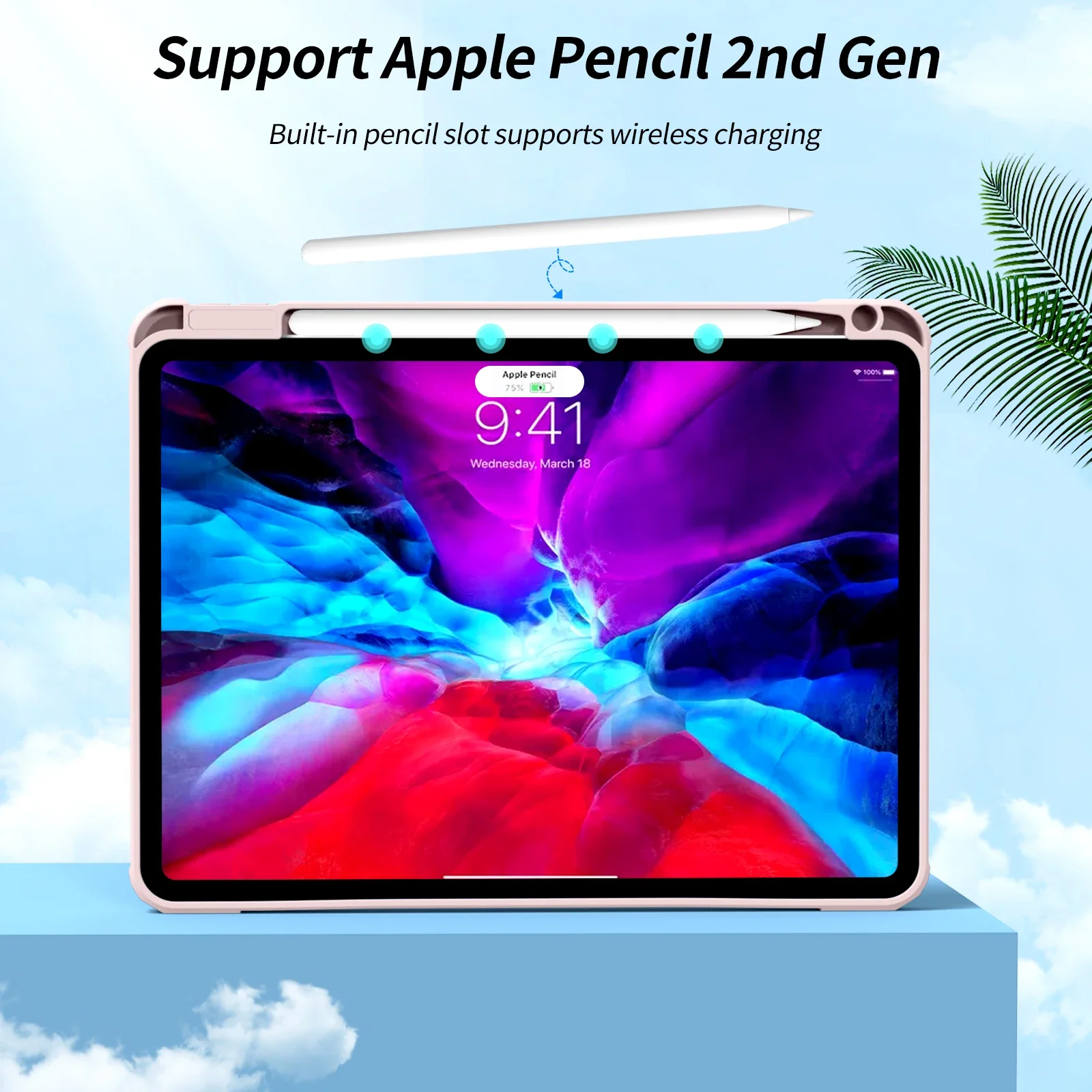 ZOYU-Coque arrière transparente translucide avec porte-crayon, étui pour iPad 10 10.9 mini 6 10.2 Pro 11 12.9 Air 4/5