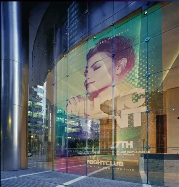 

Store Window Advertising LED Crystal Film Screen For Retail Store Shopping Mall Video Application Elevator Use