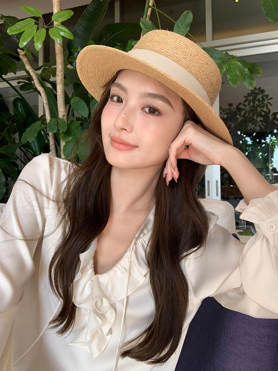 

Женская блузка Ele V-Ne Long Sve свободного кроя с кружевной отделкой Maven Lin из полиэфирного волокна, нелиняющая, весна 2026