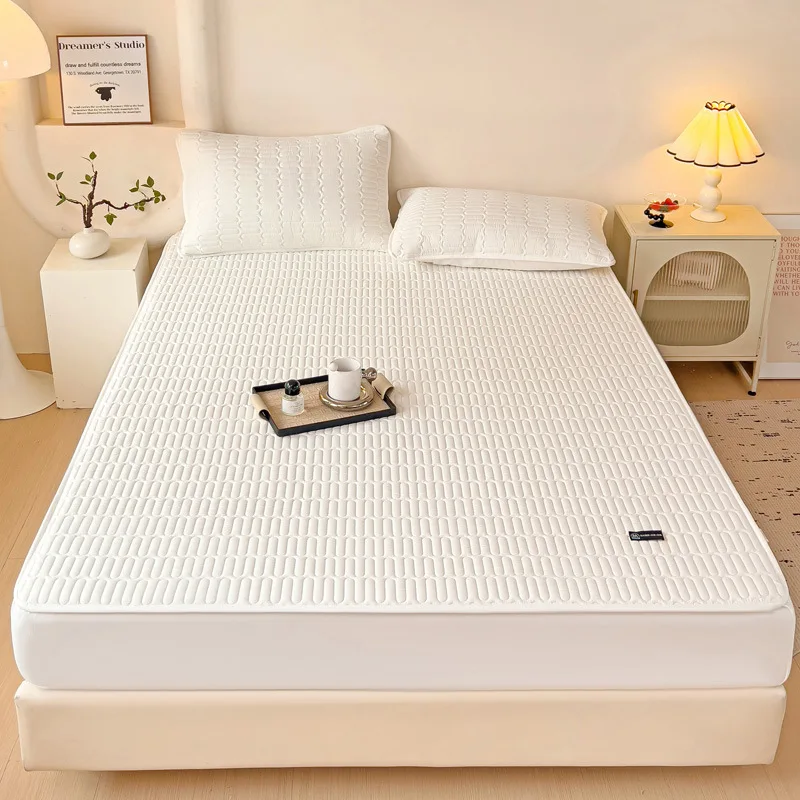 

1pc Class A padded waterproof mattress non-slip and dust-proof bedspread protective cover large size optional