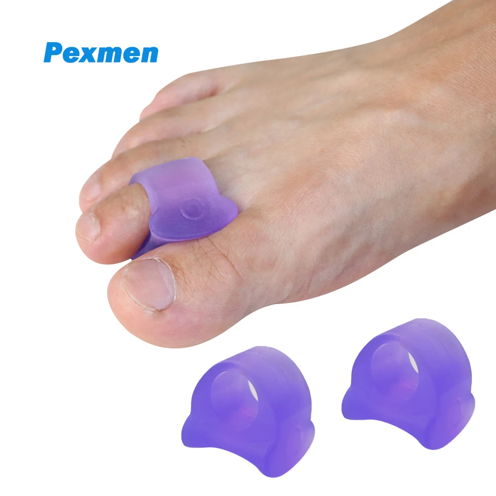 Pexmen 2PcsGel Toe Separator for Overlapping Toes Bunions Pads Big Toe Alignment Corrector Toe Spacer Foot Care Tool