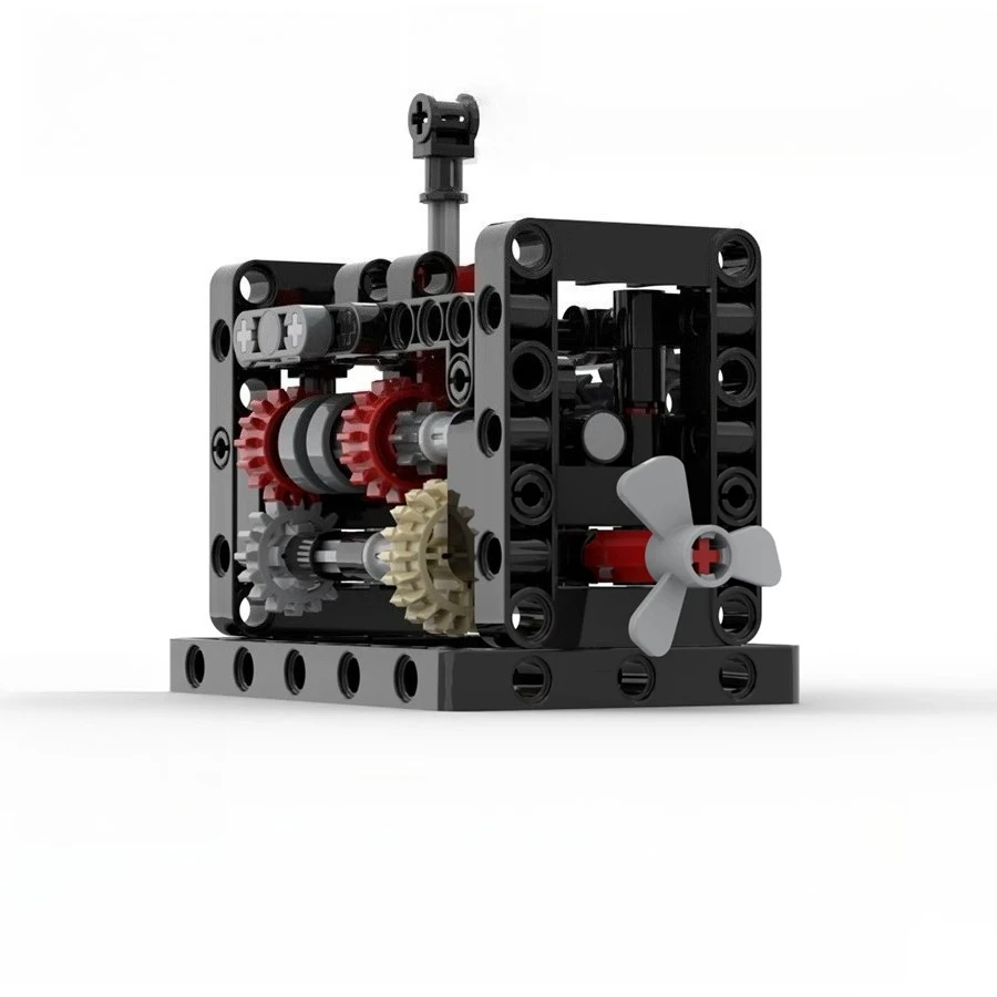 MOC Manual 6-Speed Transmission Technology Building Blocks Compatible Motor Gearbox Assembly Gear Toys Bricks DIY Gifts