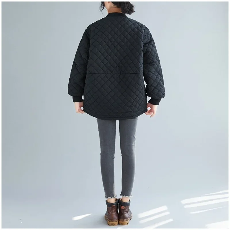 Women Thickened Baseball Collar Jackets Short Design Garment Coats 2023 New Cotton Padded Overcoat Female Autumn Winter Tops New