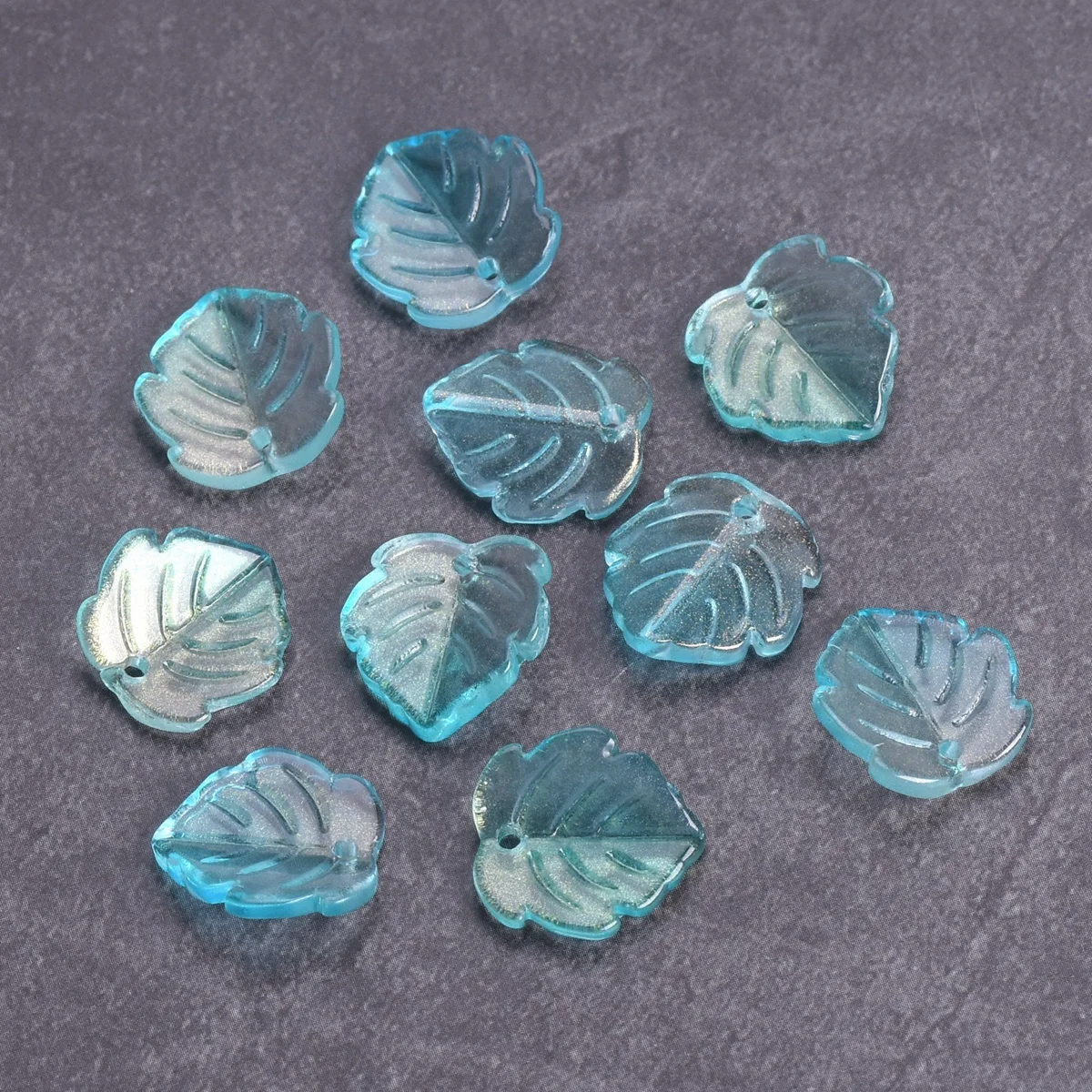 Pétale en verre cristal en forme de cuir chevelu, perles artisanales au chalumeau, boucle d\'oreille, bijoux de bricolage exécutif, 15x14mm, 10 pièces