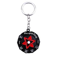 Naruto Uchiha Sasuke Shuriken Keychain Rotatable Three Tomoe Rinnegan Design Fashionable Lanyard Gift for Anime Fans