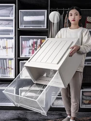 Large Closet Storage Drawer Box Plastic Drawer for Clothes Stackable Wardrobe Sundries Organizer Household Cabinet Storage Box