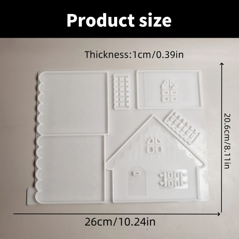 House And Fence Decoration Mould Practical House Silicone Moulds For Crafting Beautiful Snow House And Fence Dropship