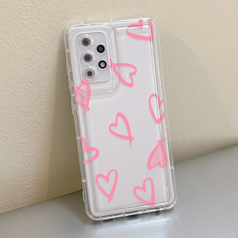 Soft Love Heart Case For Samsung S23 FE S24 Ultra Plus A54 5G A55 A15 A34 A33 A53 A14 A13 A05 A52 A32 A23 A24 A73 S21 S22 S20 FE