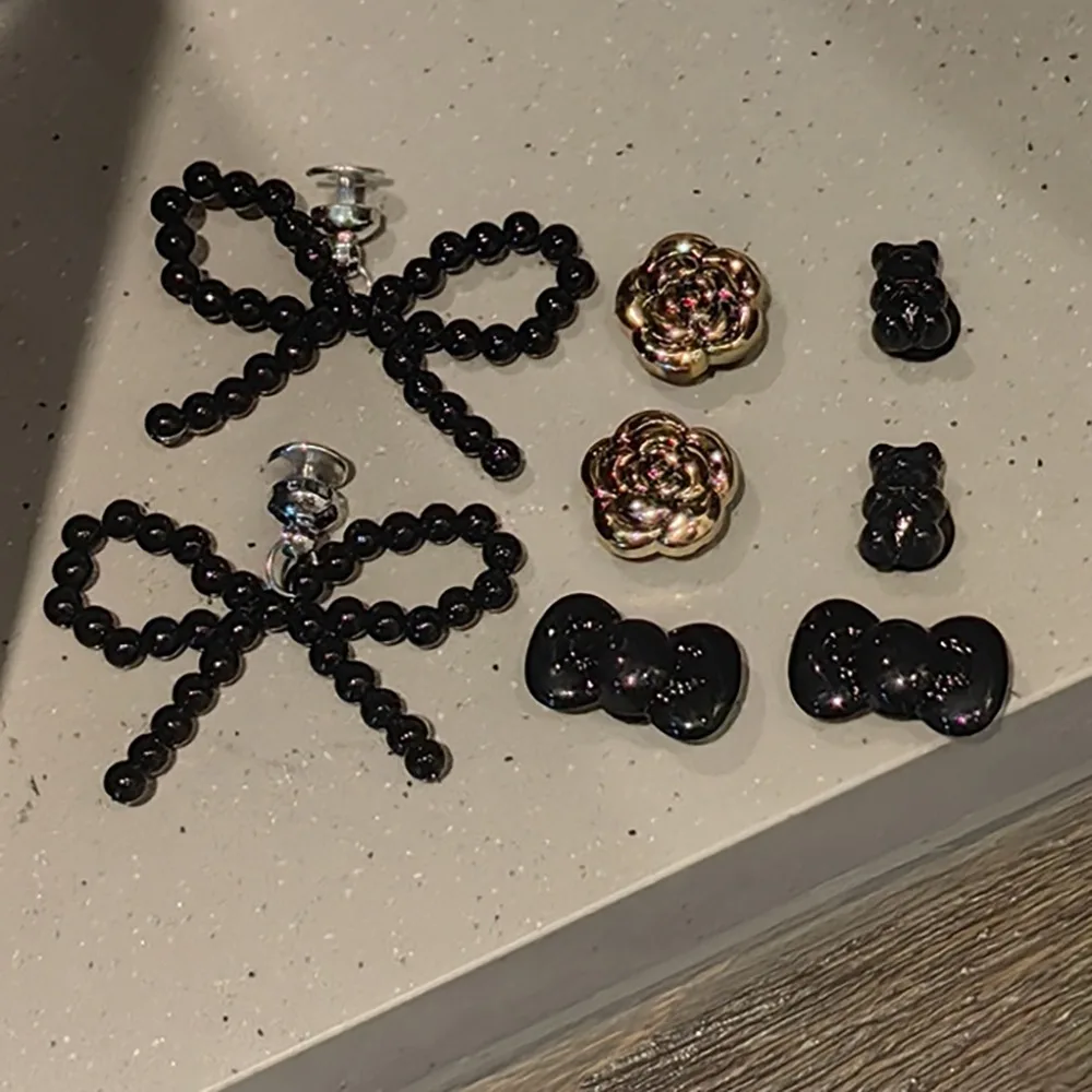 10Pcs Pearl Bowknot Flower Beach Shoe Charms Detachable Clip Buckle Shoe Decorations DIY Perforated Shoes Accessories