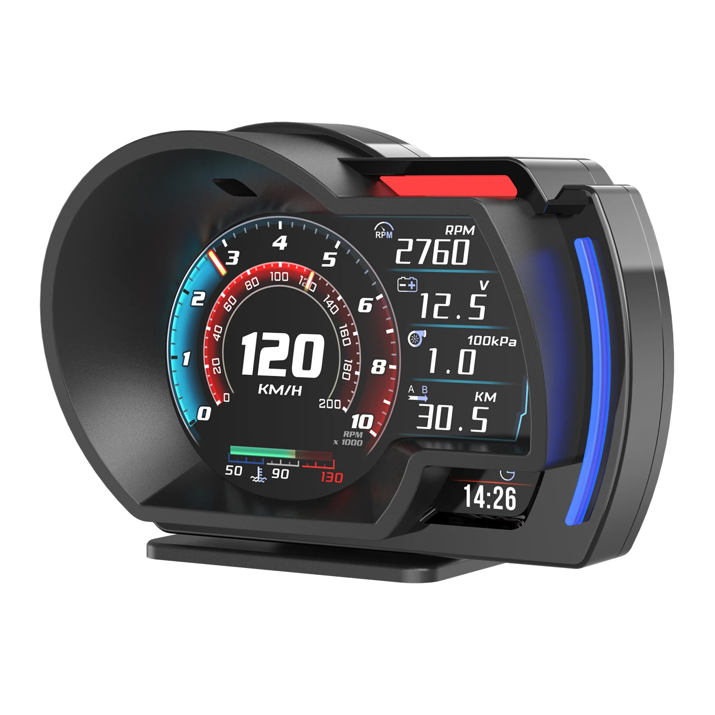 

Newest A520 HUD OBD+GPS Gauge Car Head Up Display Smart Car HUD Turbo RPM Speed OIL Temp Voltage Car Meter