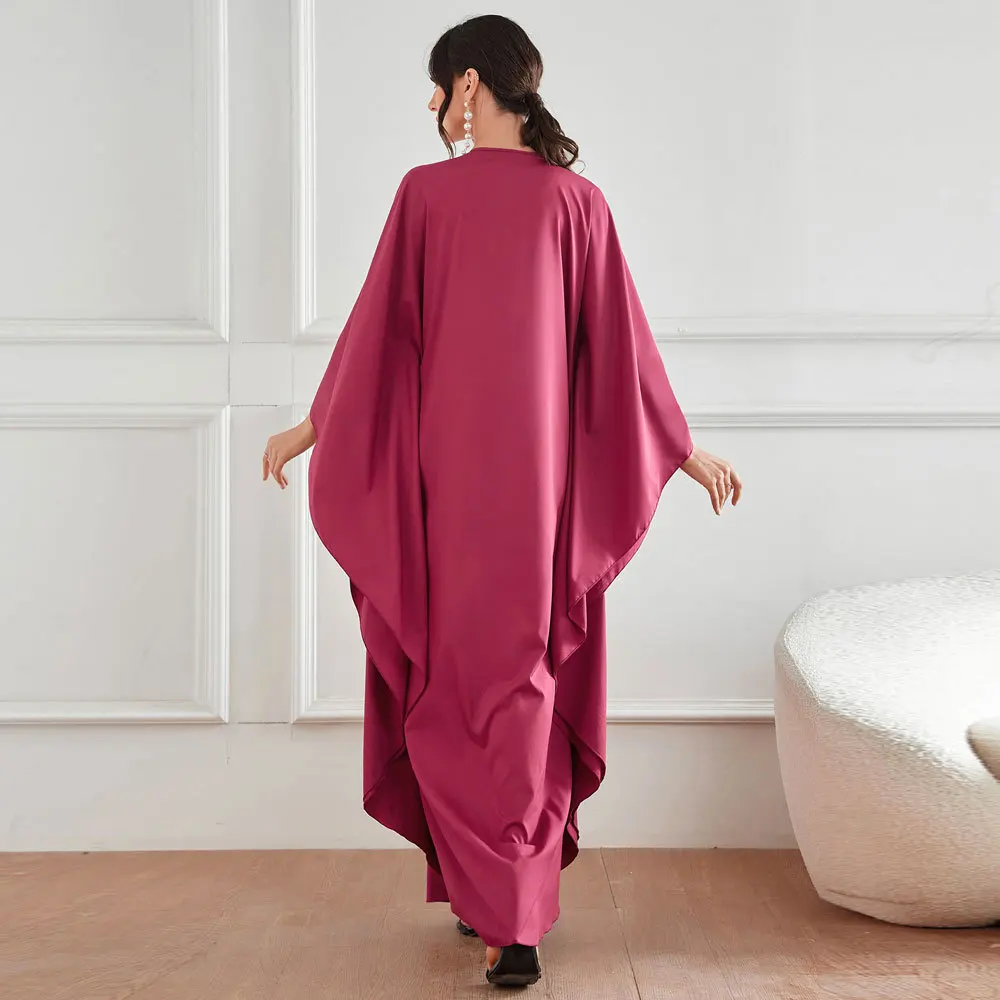 Women Eid Muslim Abayas Appliques Party Dress Batwing Ramadan Morocco Long Robe Dubai Abaya Patchwork Kaftan Elegant Loose