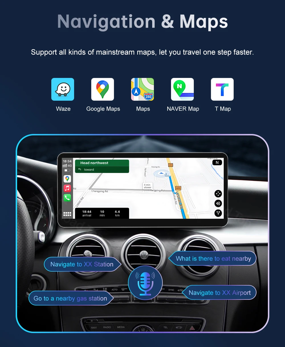 Multimedia-Display für Benz C-Klasse W205 GLC V-Klasse W447 2015-2019 NTG5.0 Touchscreen Wireless Carplay Navigation Android Auto – Detail 13