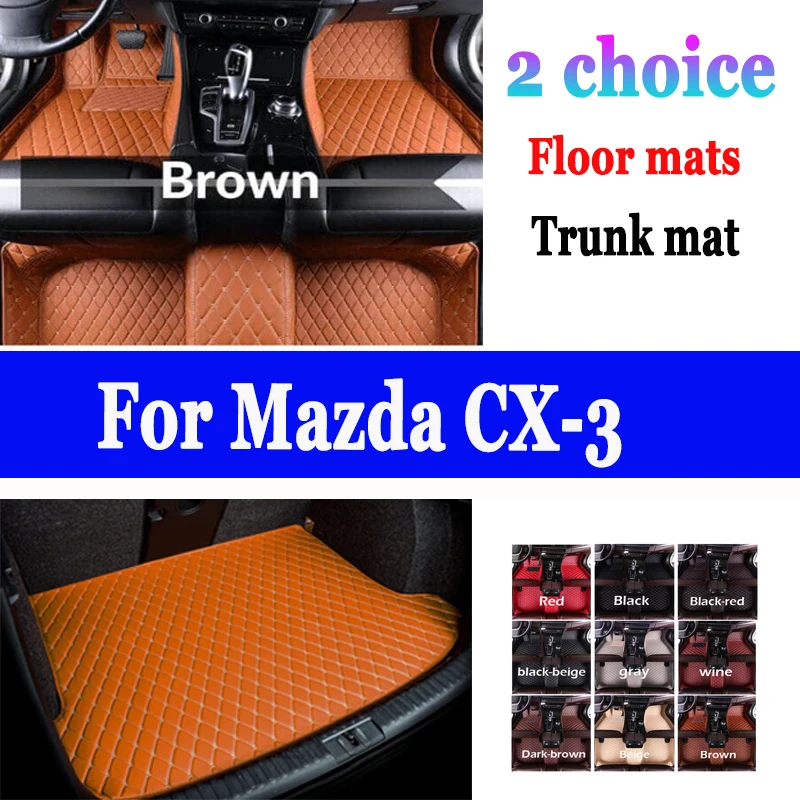 Auto-Fußmatten für Mazda CX-3 CX3 DK 2016~2022, schützendes Teppich-Set, Zubehör