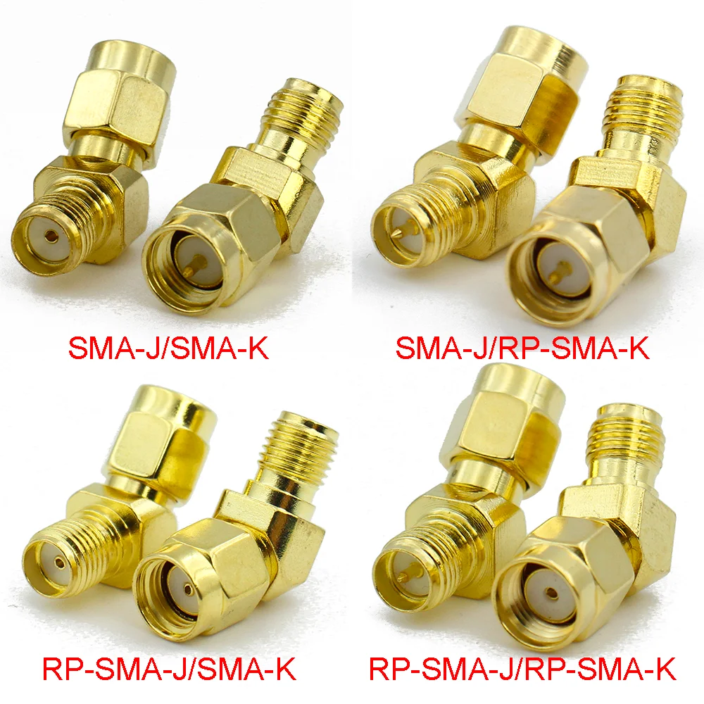 SMA to SMA Adapter Connector sma male female adapter Jack plug RP-SMA 45 135 Degree Right Angle Connector 3 way RF wifi antenna