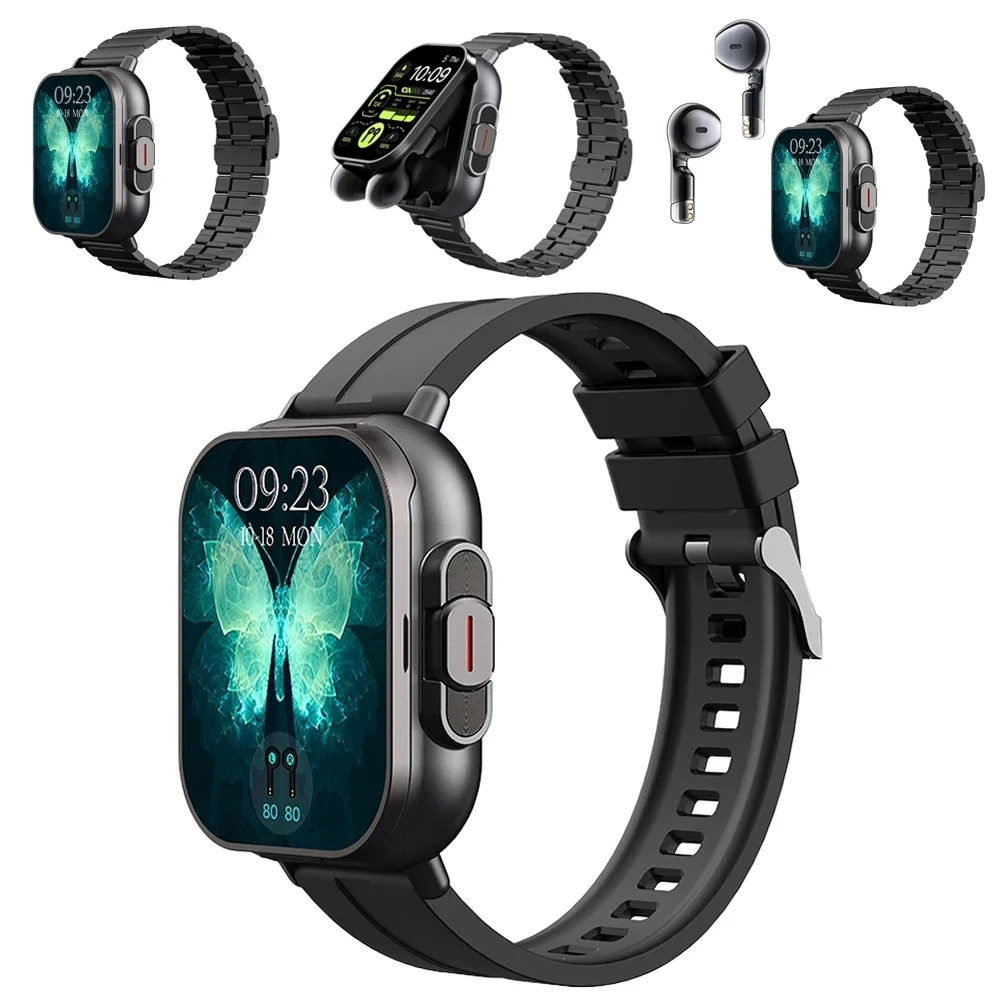 Smart Watch D8 PRO TWS 2-in-1 Earphones Bluetooth Call NFC Heart Rate and Blood Pressure Health Monitoring Earphones Play Music