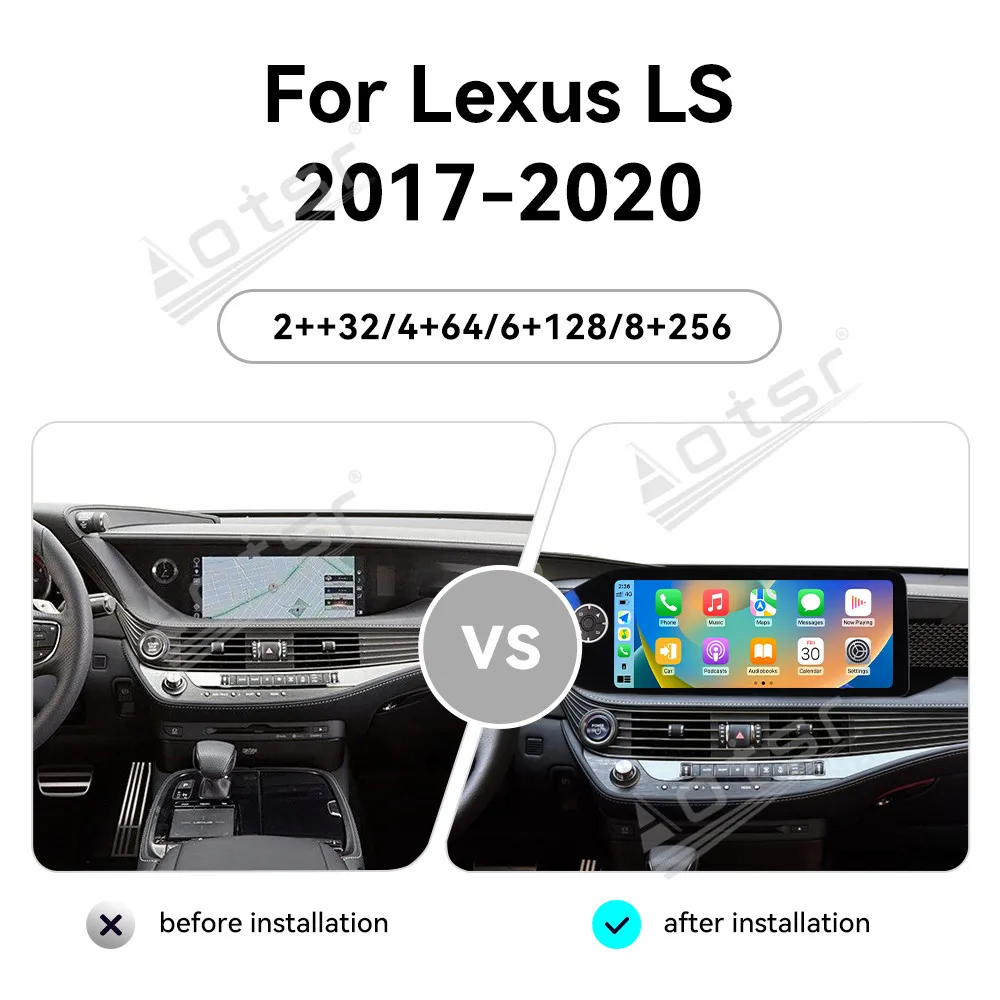 12.3 inch Android13 Car Radio For Lexus LS 2017-2020 Multimedia Player Stereo Wireless carplay GPS Navigation Headunit HD Screen