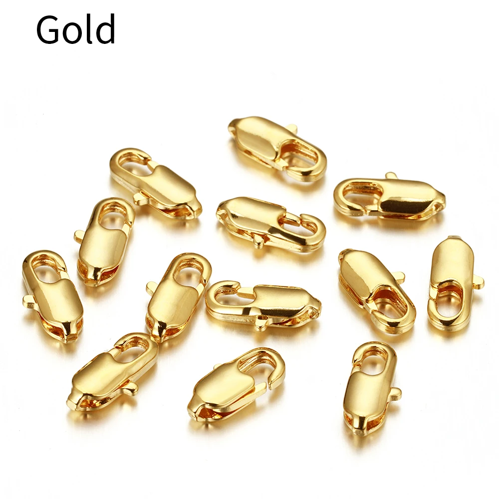 10pcs 12mm Spring Clasp Lobster Clasps Hooks for DIY Necklace Bracelet Jewelry Making Findings Components Supplies Accessories