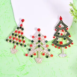 Trendy Holiday Festival Brooches Multi Color Glass Rhinestones Christmas Tree With Colorful Stones Christmas Pins