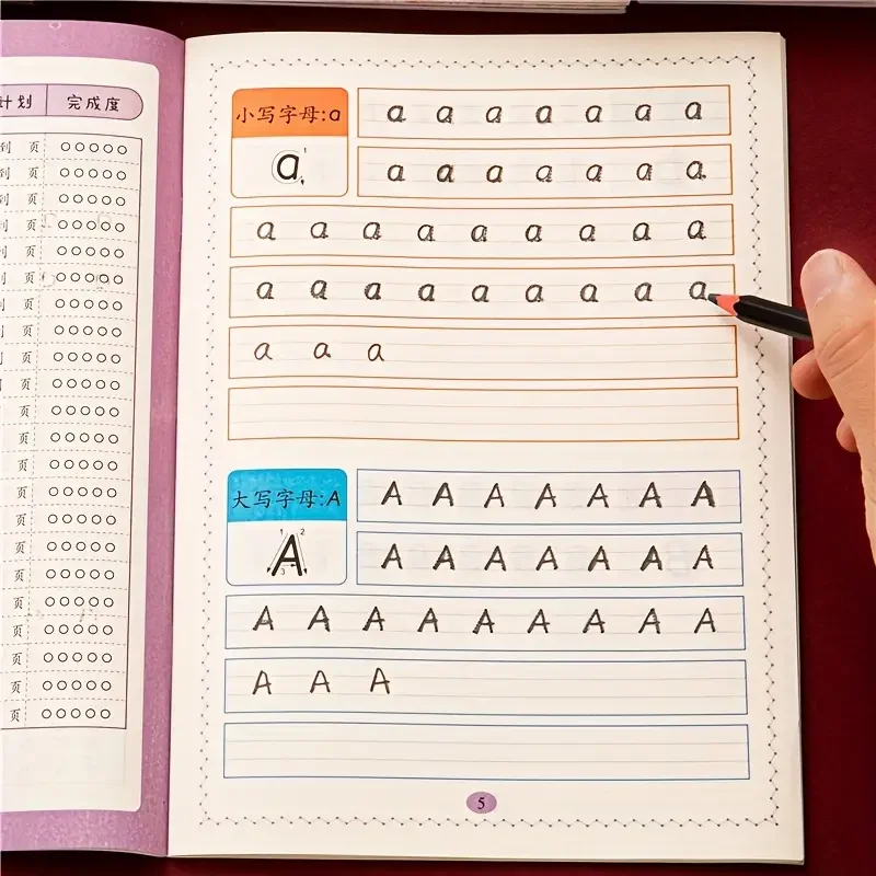 32 صفحة كتاب ممارسة الكتابة الأبجدية تتبع المصنف أنشطة التعلم ما قبل المدرسة ABC تتبع الخطوط الموجهة كتاب