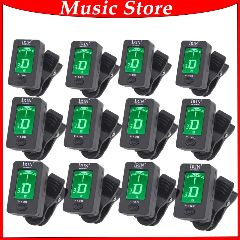 1/5 /10/ 50Pcs IRIN T-100 Guitar Tuner Clip-on Digital Tuner & Rotatable Clip-on Tuner LCD Display for Guitar Bass Ukulele