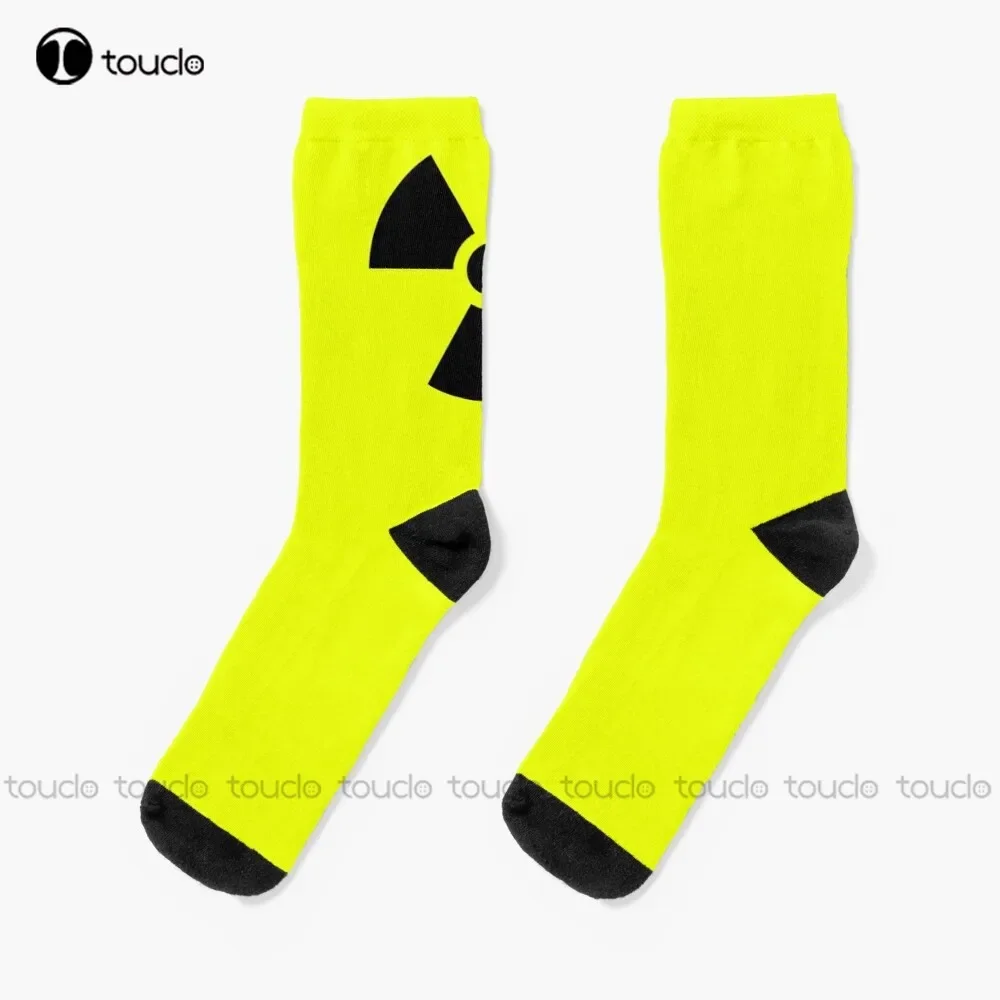 

Atomic. Radioactive. Danger Hazard Warning Trefoil Symbol In Black & Yellow. Socks Womens Socks Crew Thanksgiving Custom Gift