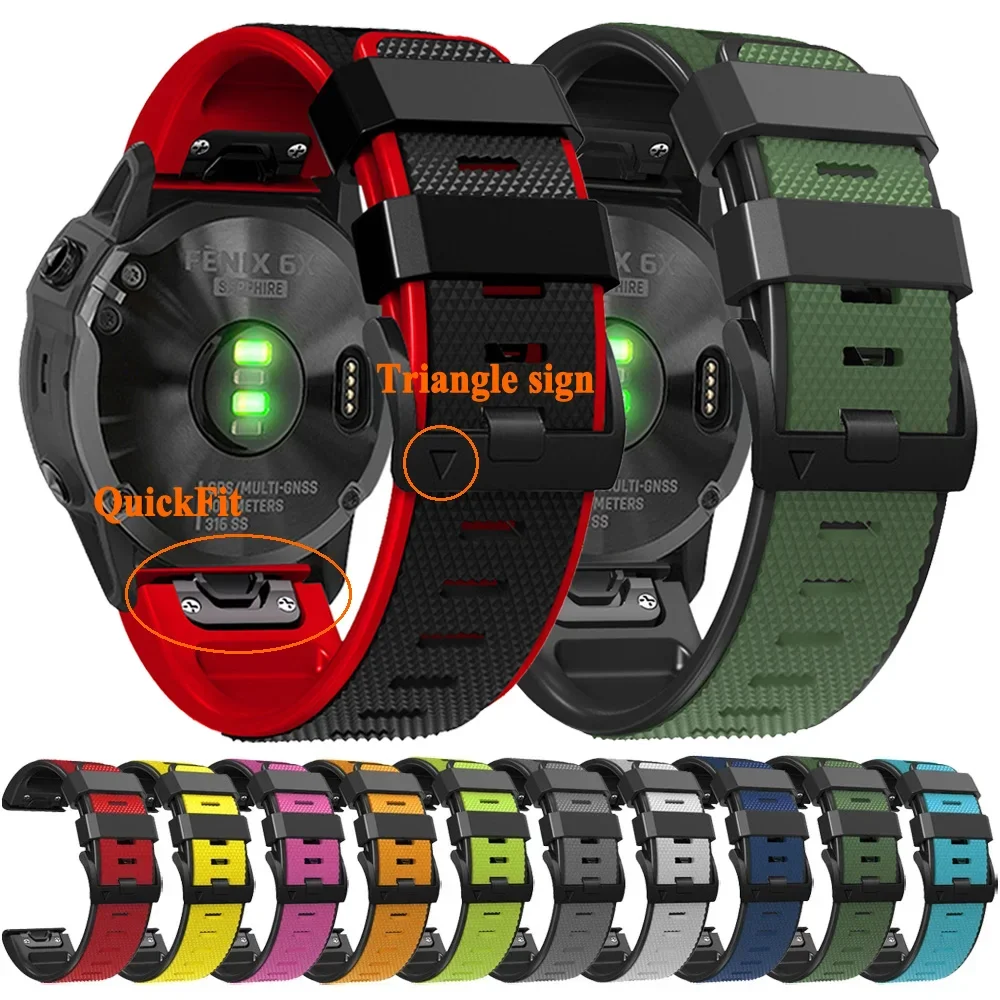 For Garmin S62 S70 Instinct 2 Epix Gen 2 Forerunner 965 955 935 945 Silicone Strap Watchband Quickfit 22mm Bracelets Wristband