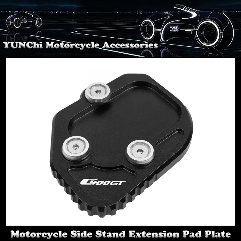 

Motorcycle CNC Kickstand Foot Side Stand Extension Pad Plate Bracket For BMW C400X C400GT 2019-2023
