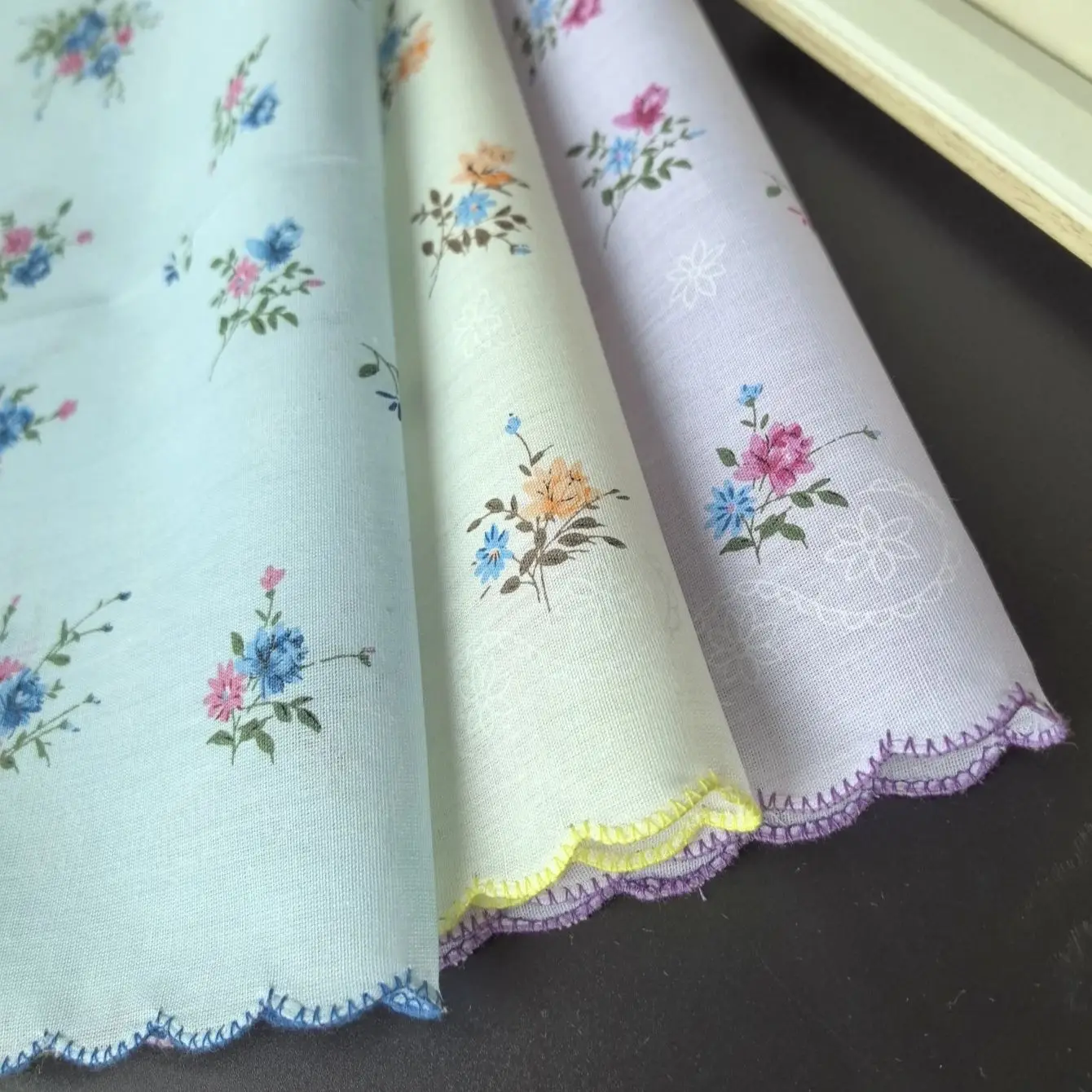 Women's Printed Cotton Handkerchiefs, Retro 6pcs
