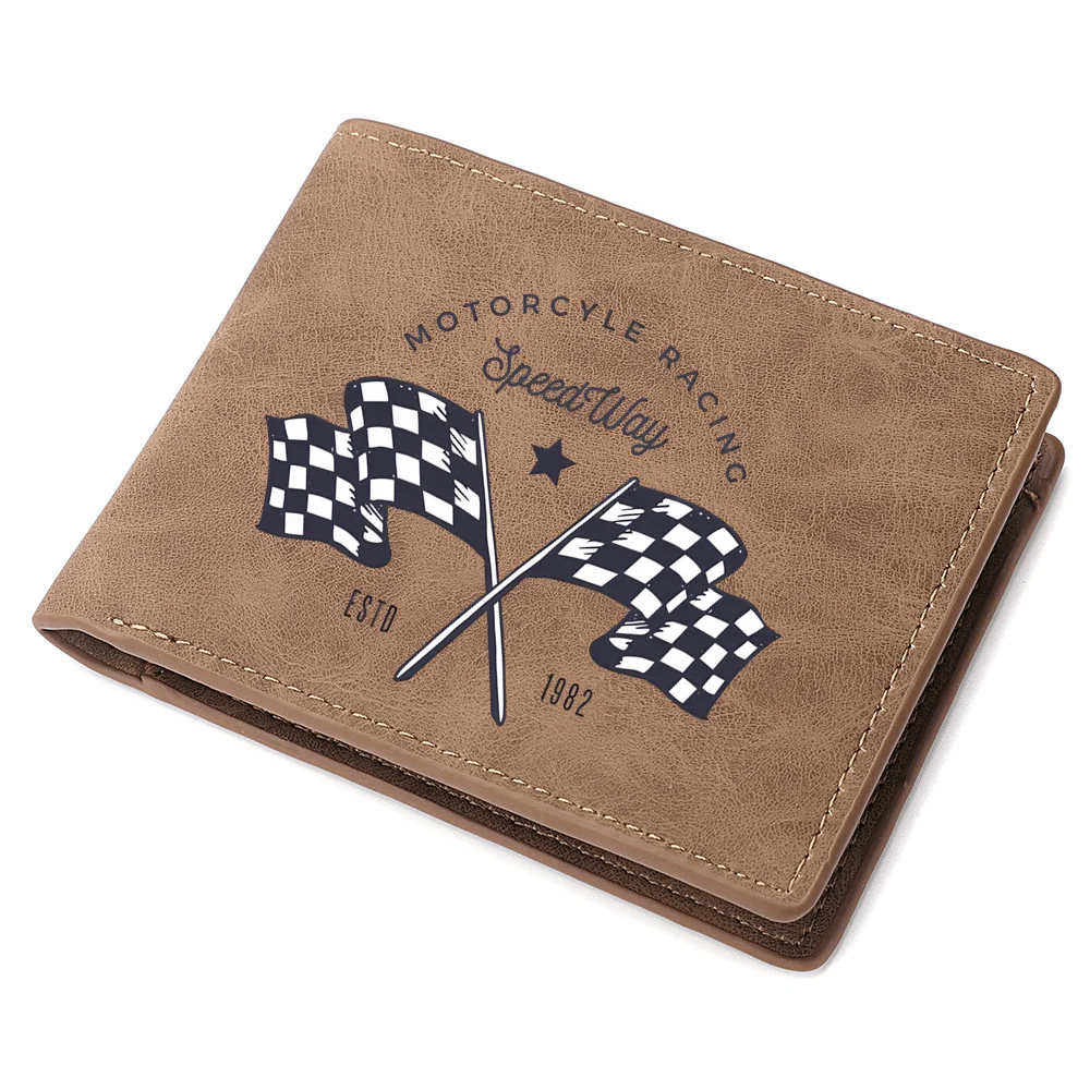 Snoopies Car Race nueva cartera de cuero PU para hombre con monedero con cremallera monederos pequeños dólar negocios diseño Casual billetera para dinero