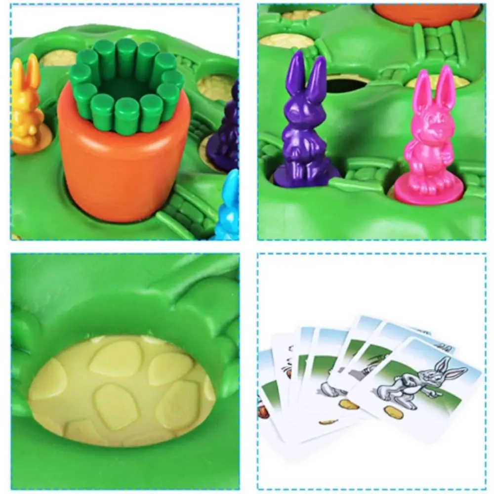 Rabbit Trap Game Toy Rabbit Cross Country Race Spinning Turnip Drop Board Game Toy Early Education Children Board Game Toys