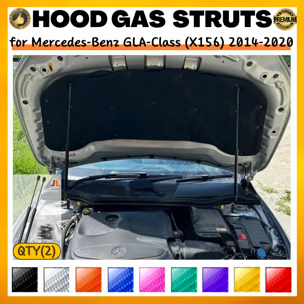 

Qty(2) Hood Struts for Mercedes-Benz GLA-Class (X156) 2014-2020 Front Bonnet Modify Gas Springs Shock Absorbers Lift Supports