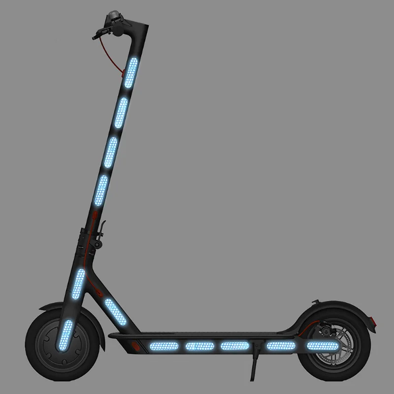 Scooter Wheel Reflective Stickers - Side Warning Luminous Film Stickers, Accessories for Improving Visibility and Travel Safety