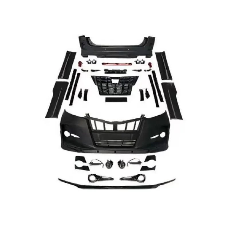 Hot Selling Upgrade to Old to New Style Car Bumpers for Toyota Alphard 20 Series 2008-2014 Front Bumper Rear Bumper Side Skirts