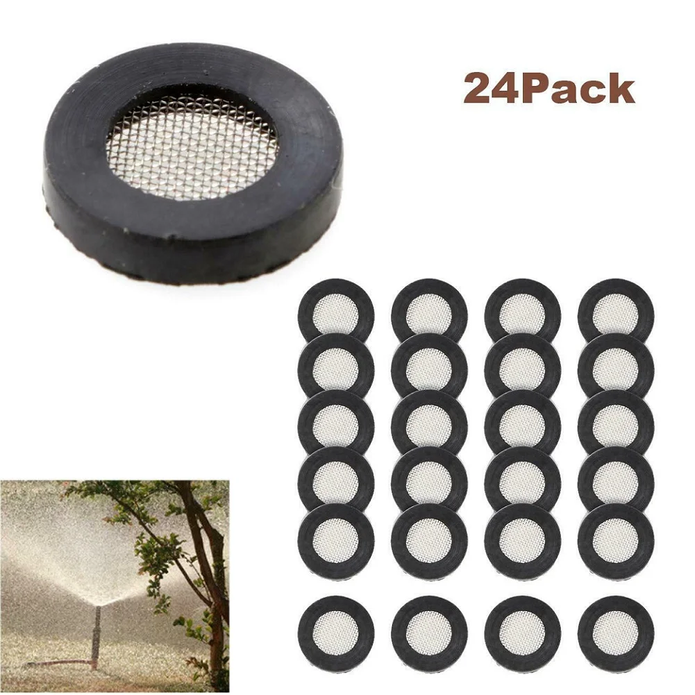 24 Count Hose Washer Assembly with Dual Layer Protection Rubber Body and Stainless Steel Frame for 3/4 Inch Garden Hose Use