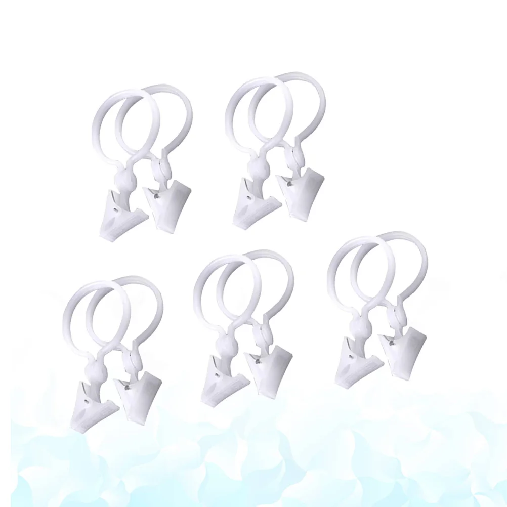 

10Pcs 12x6cm Plastic Curtain Clips Easy Installation for Bathrooms Bedrooms Living Rooms White Curtain Clips