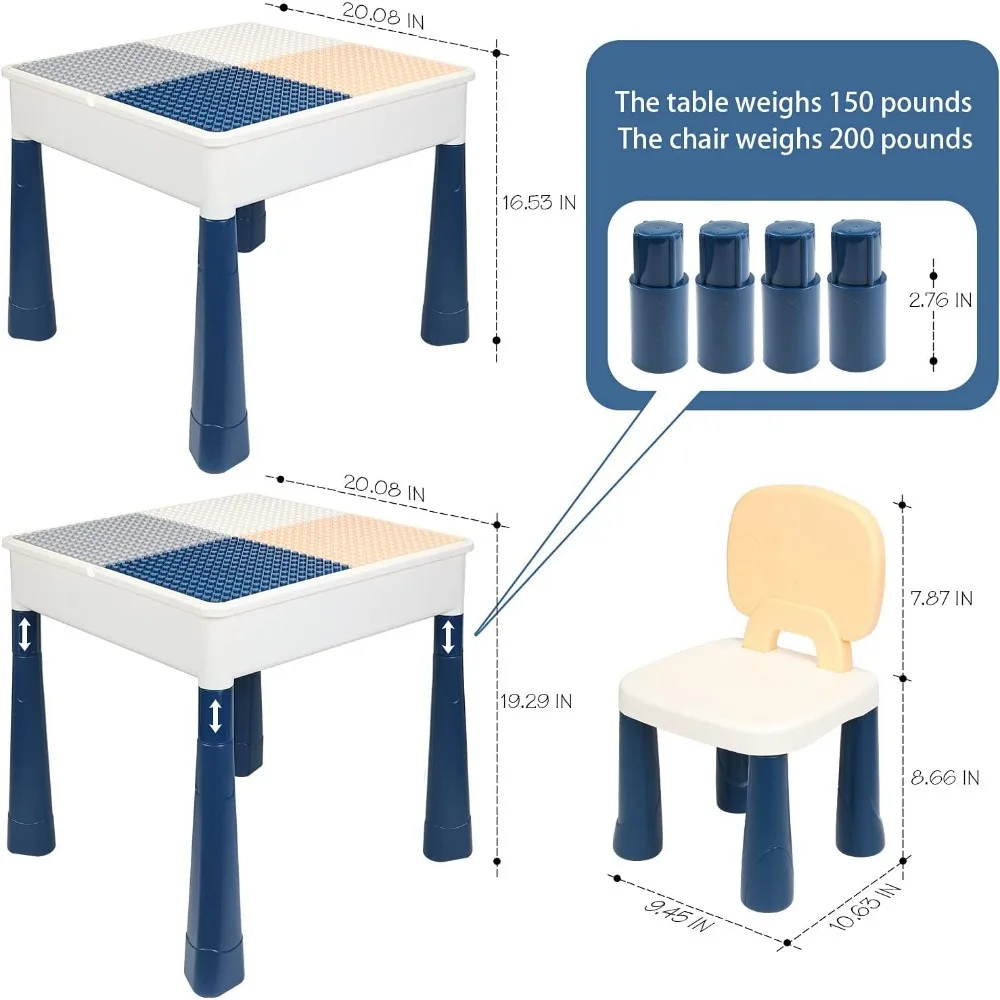 Conjunto de mesa e cadeiras GobiDex para crianças, sala de aula pré-escolar, must haves, atividade múltipla, tudo em um, Marble Run, 100 peças