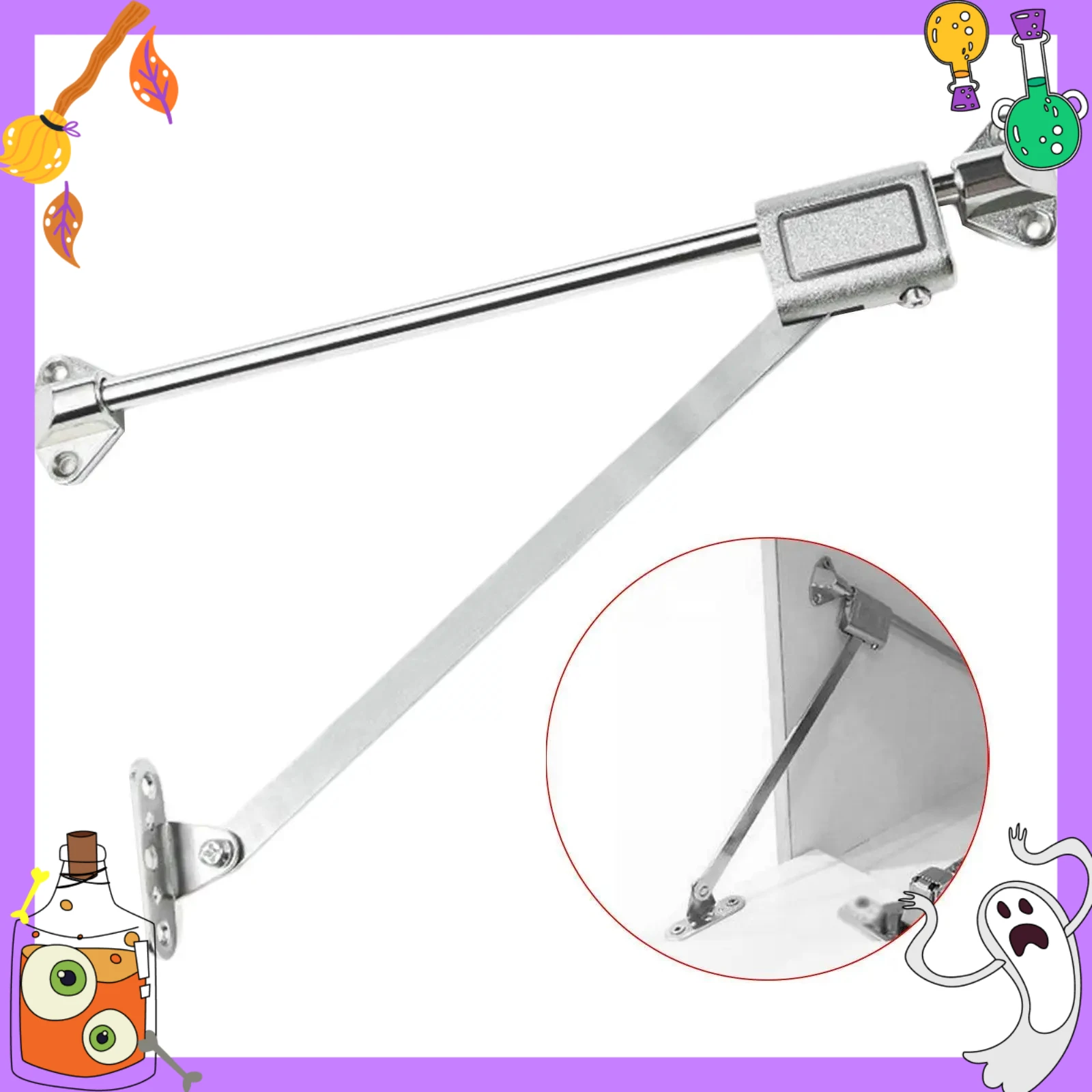 1pc Cupboard Flap Down Door Stay Wear Resistant Easy Installation Household Drop Lid Sliding Rail Bar Downward Flip Door Support