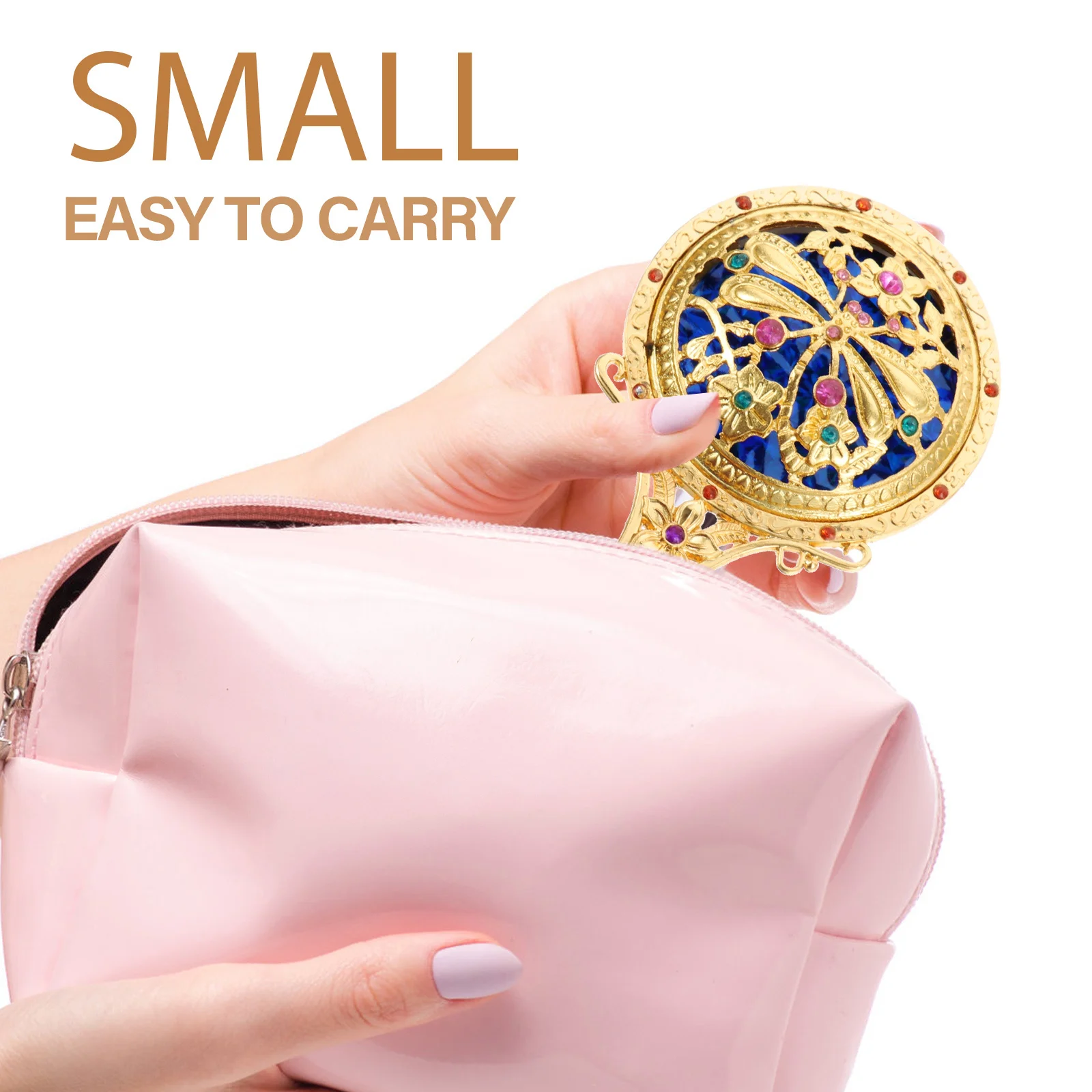 

1Set Handheld Mirror Comb Set Exquisite Craftsmanship Foldable Design Mini Travel Mirror High Quality Lightweight Compact