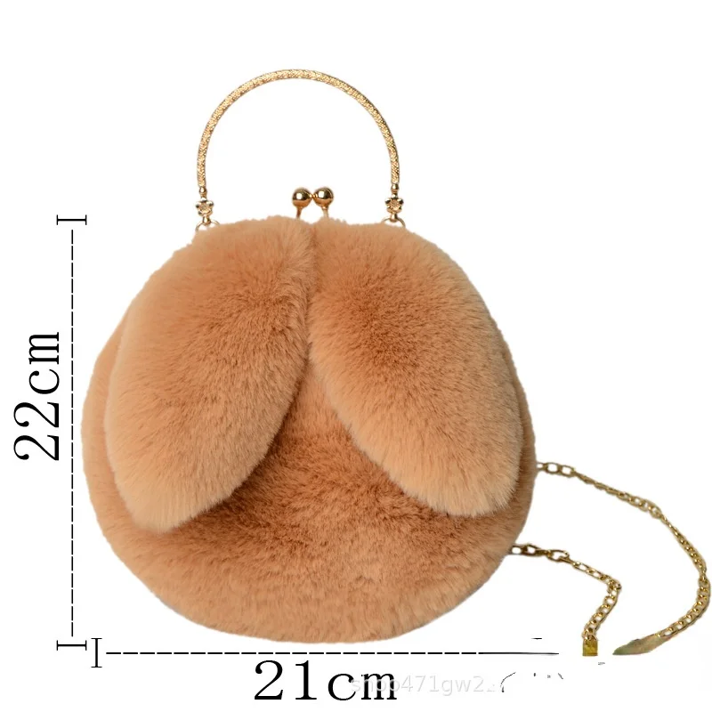 2021 nuove donne Mini borsa A tracolla in peluche borse A tracolla femminili borse morbide orecchie di coniglio carino borse A tracolla per donna