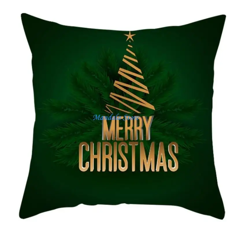 

U2JC Christmas Pillow for Case 45x45cm Peach Skin Pillow Cushion Cover Square Pillowc