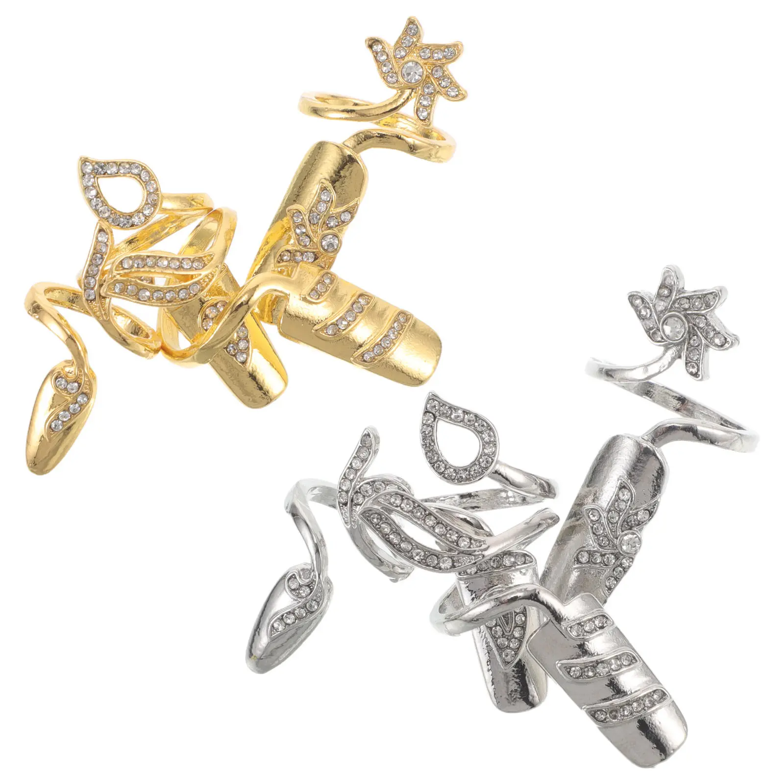 

Набор из 8 гибких колец для ногтей из сплава, легкие портативные украшения для маникюра, декор для особых случаев