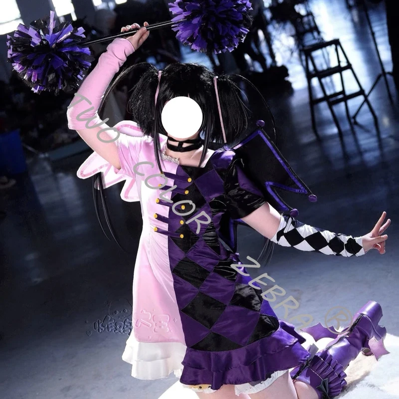

A;3\v,7'd/Pretty Rhythm Kanon Kurisuzu Cosplay Costume Color Clown Cos Suit Choker Glove Full Set Halloween Party Comiw.3;v'6\b/