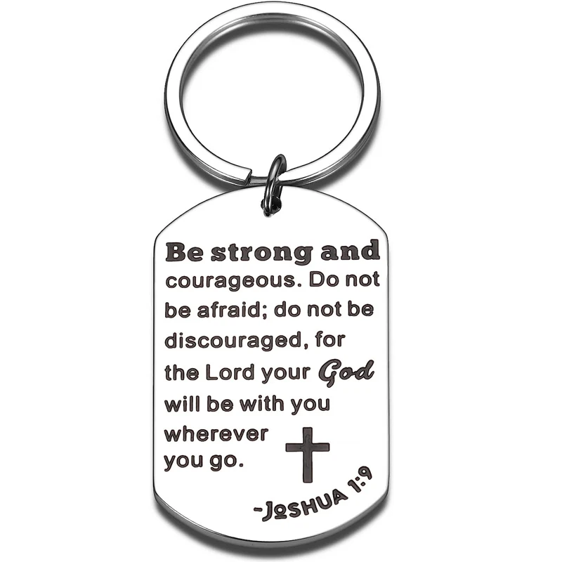 Religious Christian Inspirational Easter Gifts for Kids Cross Keychain Bible Verse Jewelry Baptism Gifts to Teenage Boys Girls