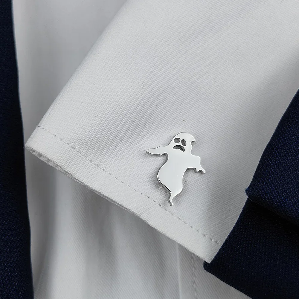 

New Arrivals Cartoon Cute Ghost Design Cufflinks High Quality Stainless Steel Material Elegant Men's Jewelry Accessorie