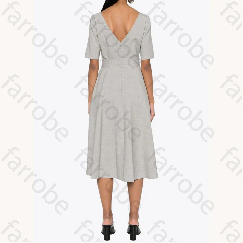 فستان ميدي أنيق ومثير مخصص بحزام على شكل حرف a فساتين سهرة رسمية رائعة عالية الجودة للحفلات الراقصة للنساء